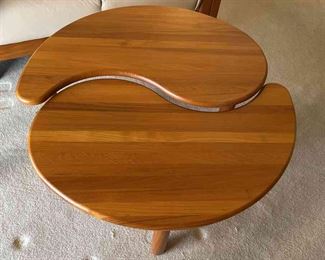 Pair Of MCM Tear Drop Shaped Wood Coffee Table