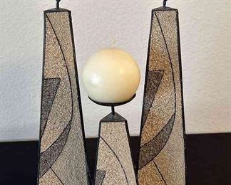 Trio Of Geometric Sand Candle Holders