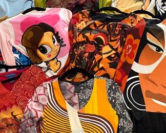 Colorful tops by CUSTO Barcelona and Cirque Du Soliell