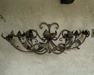 Wrought iron candle sconce