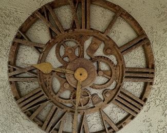 Skeleton clock wall sculpture