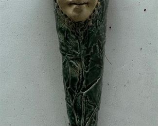 Artisan glazed ceramic wall pocket vase