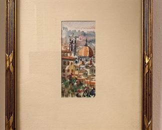 View of Florence Italy, watercolor