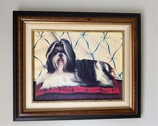 Shih Tzu portrait, framed giclee print