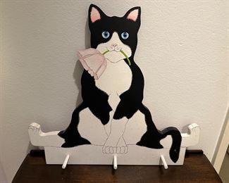 Sitting Pretty Kitty hand painted board cut-out 