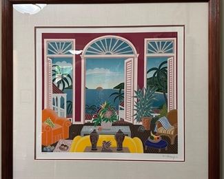 Windows On Paradise Martinique framed Serigraph and book by Thomas McKnight 