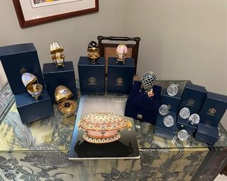 Faberge eggs porcelain and crystal