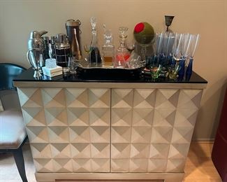 Cocktail bar cabinet and drinks accessories
