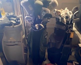 SO many golf clubs! 