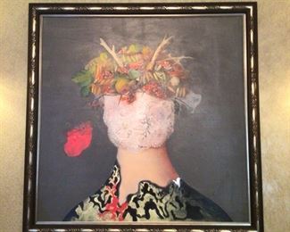 Russian Surreal oil on canvas, signed Leonia Pachokova