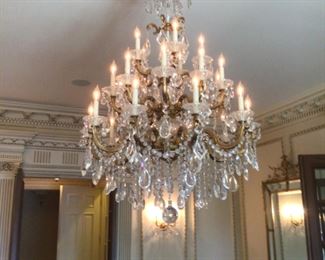 Swarovski crystal chandelier, one of a pair