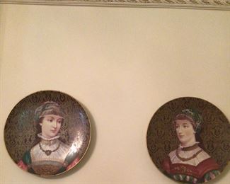 Pair of antique portrait chargers