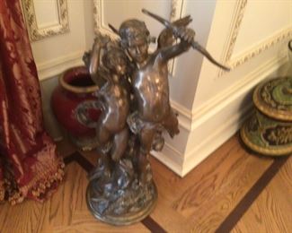 Cupid and Venus, bronze, signed Steiner, Clement Leopoldo Steiner (French 1853-1899)