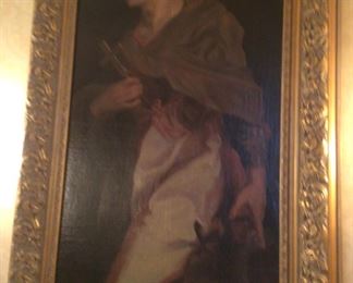 17thc  oil on canvas, 62”x36” overall