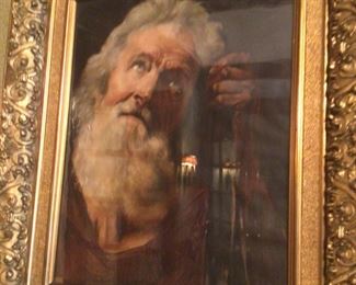 17thc Portrait of Moses (?) oil, unsigned
