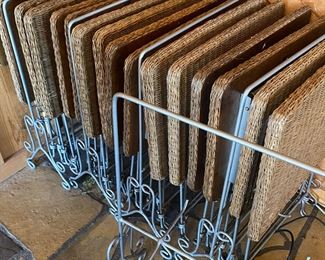 TV trays w/wicker tops