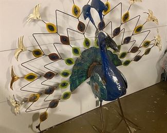 Large metal peacock