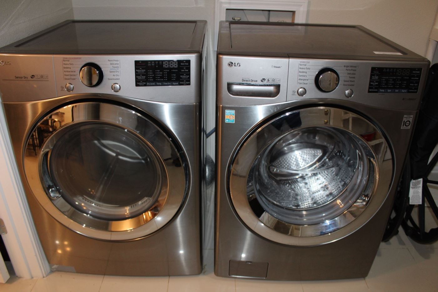 LG Smart Wi-Fi Enabled steam washer and steam dryer
