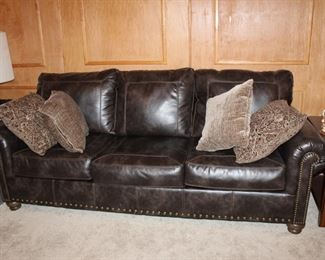 faux-leather Ashley sofa