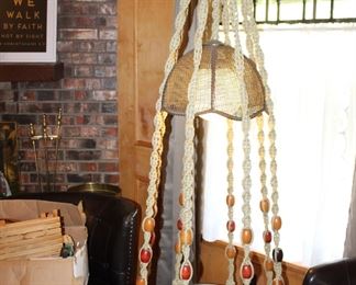 macrame hanging lamp