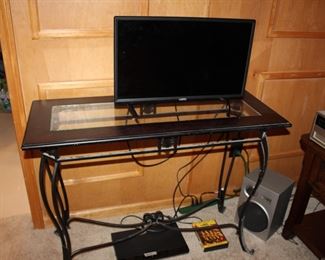 metal-wood-glass console table