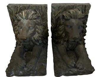 Lion Head Bookends
