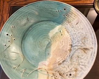 Large signed pottery bowl