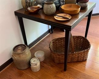 Pottery, basket, crocks