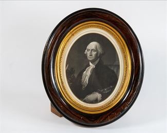 18th Century Mahogany Frame George Washington