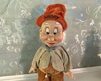 Knickerbocker Toy Co. - 1938 - Happy Dwarf from Snow White. This has been in the family since it was first purchased. 