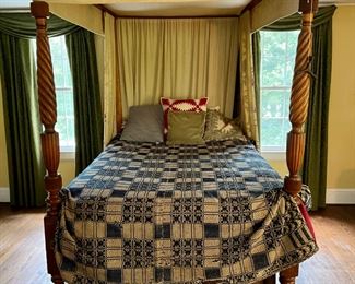 New England - circa 1800 - Pine and Maple with Mahogany veneers - Purchased in Worcester, Mass. in June 1957 -(Trundle Bed (sold separately) Possibly Va., W. Va or Maryland - Bought at Mint Antique Show) 