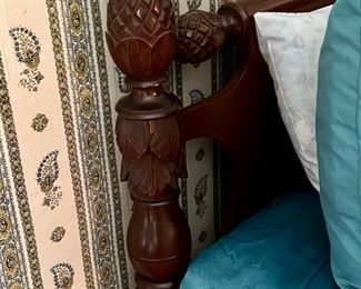 Pineapple bed - Rolled Headboard and Footboard - Rope Bed.