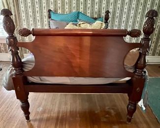 Pineapple bed - Rolled Headboard and Footboard - Rope Bed.