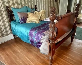 Pineapple bed - Rolled Headboard and Footboard - Rope Bed.
