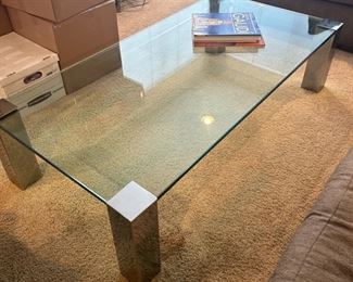 Glass coffee table
