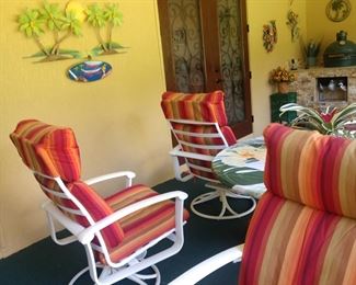 Cushions Made with Astoria Sunset 56095 Reversible chairs cost $ 700. each  ( $201. for the cushion) We will sell each chair for $ 300.00  We have 12