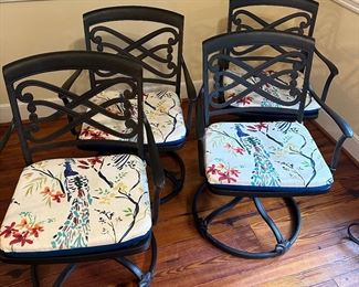 Set of Four Swivel / Rocking Chairs. Indoor/Outdoor