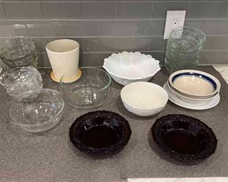 Assortment of Bowls and 1 ceramic planter