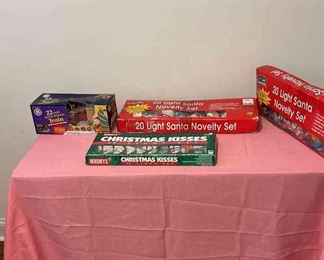 Decorative Christmas String lights and decorative train