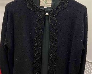 Gene Shellys Boutique Internation lambswool angora sweater and leather jacket