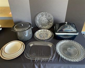 Glass platters and other kitchen items