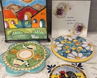 Hand painted Ceramic Trivets