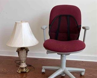 Office Chair with lumbar support and lamp