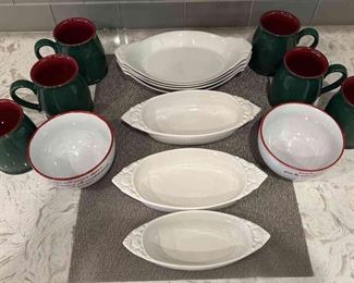 Serving Bowls, trays and mugs