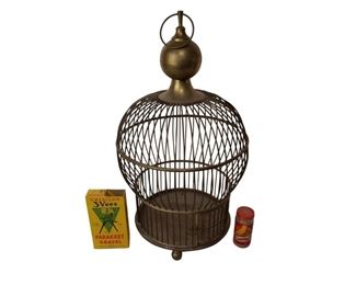 24" Vintage Indian Brass Birdcage