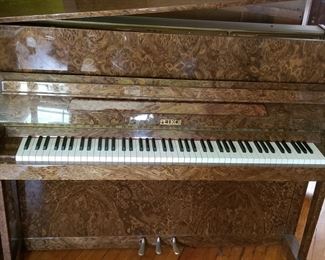 1958 Petrof Walnut Upright Grand Piano