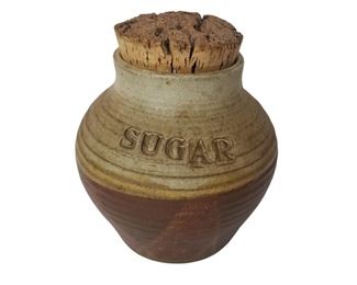 Vintage Studio Signed Stoneware Sugar Jar