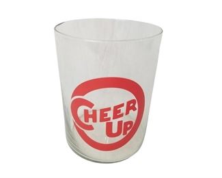 Vintage Cheer Up Glass Canister