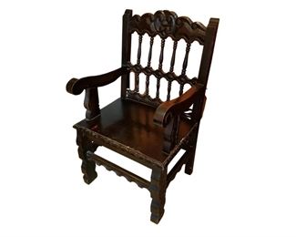 Handcarved Spanish Revival Armchair