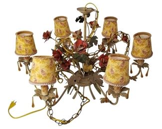 Vintage Metal Rose Chandelier